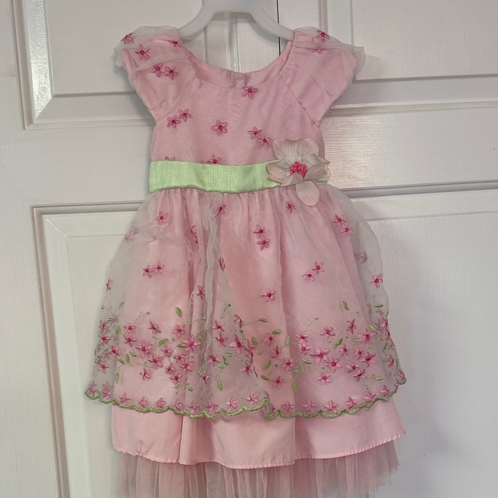 Jona Michelle Pink Dress with Floral Details